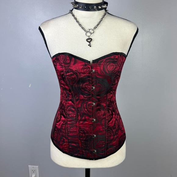 Other Other - Gothic red rose corset